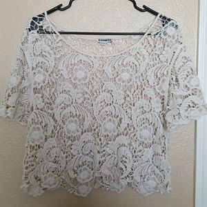 Lace Crop Overlay Baby Tee